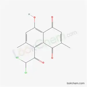 Molecular Structure of 667-92-5 (8-Dichloroacetyl-5-hydroxy-2,7-dimethyl-1,4-naphthoquinone)