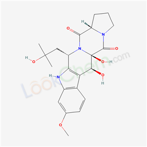 51177-07-2,TR-2 mycotoxin,TR 2 toxin;TR 2;(5aR,12S,14aS)-5a,6-dihydroxy-12-(2-hydroxy-2-methylpropyl)-9-methoxy-1,2,3,5a,6,14a-hexahydropyrrolo[1'',2'':4',5']pyrazino[1',2':1,6]pyrido[3,4-b]indole-5,14(11H,12H)-dione;(-)-verruculogen TR-2;