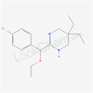 33210-40-1,2-[(4-chlorophenyl)(ethoxy)methyl]-5,5-diethyl-1,4,5,6-tetrahydropyrimidine,