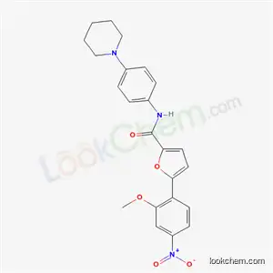 Molecular Structure of 6172-61-8 (5-(2-methoxy-4-nitrophenyl)-N-[4-(piperidin-1-yl)phenyl]furan-2-carboxamide)