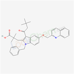 136668-70-7,3-[1-benzyl-3-(3,3-dimethylbutanoyl)-5-(quinolin-2-ylmethoxy)-1H-indol-2-yl]-2,2-dimethylpropanoic acid,