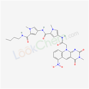 207128-61-8,N-butyl-1-methyl-4-{[(1-methyl-4-{[(3-methyl-6-nitro-2,4-dioxo-3,4-dihydropyrimido[4,5-b]quinolin-10(2H)-yl)acetyl]amino}-1H-pyrrol-2-yl)carbonyl]amino}-1H-pyrrole-2-carboxamide,