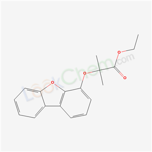 41799-25-1,Ethyl-2-(4-dibenzofuranyloxy)-2-methylpropionic acid,2-(4-Dibenzofuranyloxy)-2-methylpropionsaeureaethylester;2-(Dibenzofuran-4-yloxy)-2-methyl-propionic acid ethyl ester;