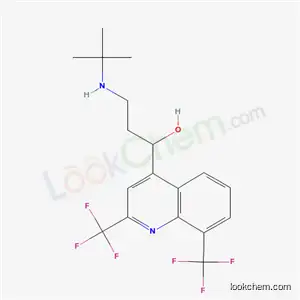 Molecular Structure of 59227-74-6 (1-[2,8-bis(trifluoromethyl)quinolin-4-yl]-3-(tert-butylamino)propan-1-ol)