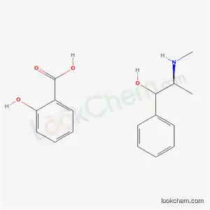 Molecular Structure of 164290-93-1 (2-hydroxybenzoic acid - (2S)-2-(methylamino)-1-phenylpropan-1-ol (1:1))