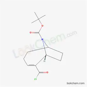 Molecular Structure of 125736-15-4 (tert-butyl (1R)-2-(chlorocarbonyl)-9-azabicyclo[4.2.1]non-2-ene-9-carboxylate)