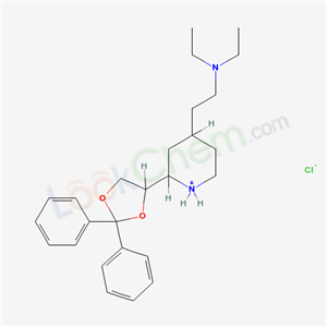 3666-77-1,4-[2-(diethylamino)ethyl]-2-(2,2-diphenyl-1,3-dioxolan-4-yl)piperidinium chloride,