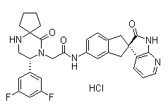 MK-3207HCl;6,9-Diazaspiro[4.5]decane-9-acetamide,8-(3,5-difluorophenyl)-10-oxo-N-[(2R)-1,1',2',3-tetrahydro-2'-oxospiro[2H-indene-2,3'-[3H]pyrrolo[2,3-b]pyridin]-5-yl]-,hydrochloride