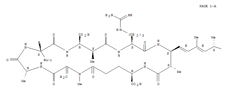 Microcystin-LR;cyclo[2,3-didehydro-N-methylalanyl-D-alanyl-L-leucyl-(3S)-3-methyl-D-β-aspartyl-L-arginyl-(2S,3S,4E,6E,8S,9S)-3-amino-9-methoxy-2,6,8-trimethyl-10-phenyl-4,6-decadienoyl-D-γ-glutamyl]