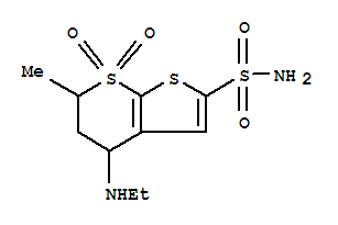 trans-6-Methyl-4-ethylamino-5,6-dihydro-4H-thieno[2,3-b]thiopyran-2-sulfonamide-7,7-dioxide