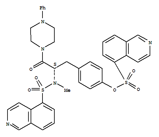 KN-62;4-[(2S)-2-[(5-isoquinolinylsulfonyl)methylamino]-3-oxo-3-(4-phenyl-1-piperazinyl)propyl]phenylisoquinolinesulfonicacidester