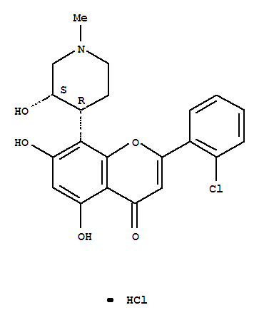 Flavopiridol(Alvocidib);NSC649890HCl;2-(2-chlorophenyl)-5,7-dihydroxy-8-((3S,4R)-3-hydroxy-1-methylpiperidin-4-yl)-4H-chromen-4-onehydrochloride