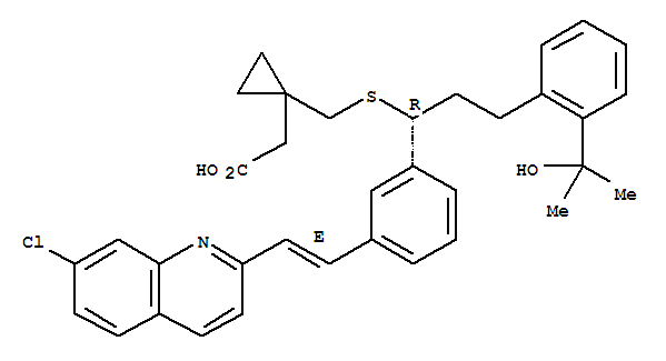 (r-(e))-1-(((1-(3-(2-(7-chloro-2-quinolinyl)ethenyl)phenyl)-3-(2-(1-hydroxy-1-methylethyl)phenyl)propyl)thio)methyl)cyclopropaneaceticacid