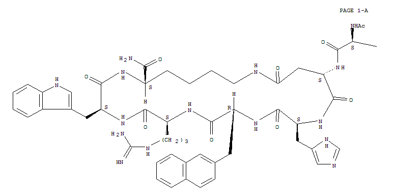 Acetyl-(Nle4,Asp5,D-2-Nal7,Lys10)-cyclo-α-MSH(4-10)amide