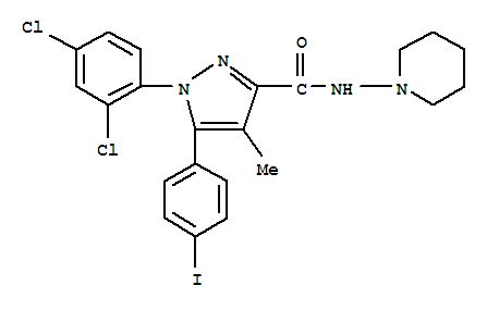 AM251;1H-Pyrazole-3-carboxamide,1-(2,4-dichlorophenyl)-5-(4-iodophenyl)-4-methyl-N-1-piperidinyl-