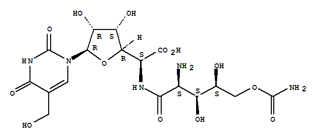 b-D-Allofuranuronicacid,5-[[2-amino-5-O-(aminocarbonyl)-2-deoxy-L-xylonoyl]amino]-1,5-dideoxy-1-[3,4-dihydro-5-(hydroxymethyl)-2,4-dioxo-1(2H)-pyrimidinyl]-