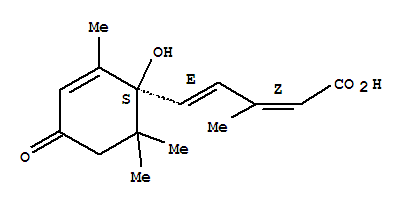 AbscisicAcid(Dormin）;AbscisinII;(2Z,4E)-5-[(1S)-1-hydroxy-2,6,6-trimethyl-4-oxo-2-cyclohexen-1-yl]-3-methyl-2,4-pentadienoicacid