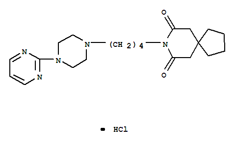 BuspironeHCl;8-Azaspiro[4.5]decane-7,9-dione,8-[4-[4-(2-pyrimidinyl)-1-piperazinyl]butyl]-,hydrochloride(1:1)
