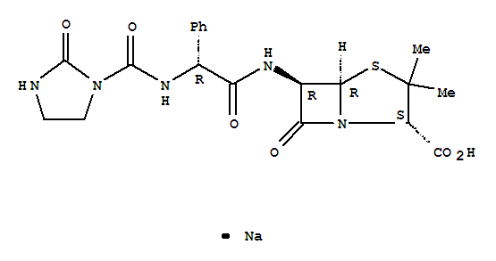Azlocillinsodiumsalt;4-Thia-1-azabicyclo[3.2.0]heptane-2-carboxylicacid,3,3-dimethyl-7-oxo-6-[[(2R)-2-[[(2-oxo-1-imidazolidinyl)carbonyl]amino]-2-phenylacetyl]amino]-,sodiumsalt(1:1),(2S,5R,6R)-