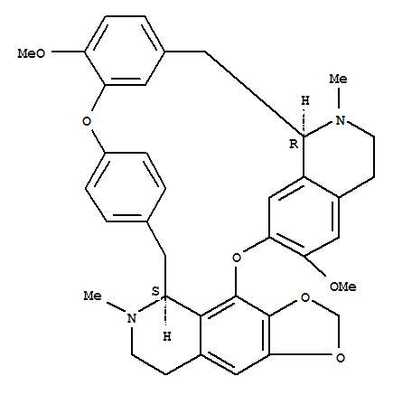 Cepharanthine;NSC-623442;1H-4,6:16,19-Dietheno-21,25-metheno-12H-[1,3]dioxolo[4,5-g]pyrido[2',3':17,18][1,10]dioxacycloeicosino[2,3,4-ij]isoquinoline,2,3,13,14,14a,15,26,26a-octahydro-22,30-dimethoxy-
