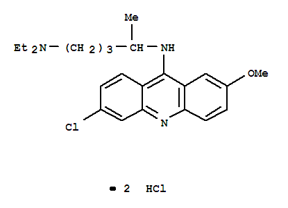 Quinacrine2HCl;1,4-Pentanediamine,N4-(6-chloro-2-methoxy-9-acridinyl)-N1,N1-diethyl-,hydrochloride(1:2)
