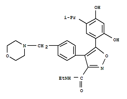 Luminespib(AUY-922,NVP-AUY922);VER-52296;5-(2,4-dihydroxy-5-isopropylphenyl)-N-ethyl-4-(4-(morpholinomethyl)phenyl)isoxazole-3-carboxamide