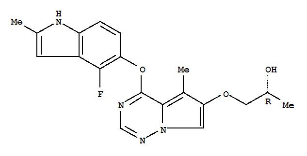 Brivanib(BMS-540215);(R)-1-(4-(4-fluoro-2-methyl-1H-indol-5-yloxy)-5-methylpyrrolo[1,2-f][1,2,4]triazin-6-yloxy)propan-2-ol