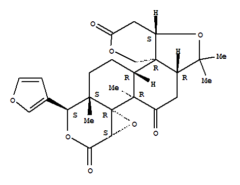 Limonin;11H,13H-Oxireno[d]pyrano[4',3':3,3a]isobenzofuro[5,4-f][2]benzopyran-4,6,13(2H,5aH)-trione,8-(3-furanyl)decahydro-2,2,4a,8a-tetramethyl-,(2aR,4aR,4bR,5aS,8S,8aS,10aR,10bR,14aS)-