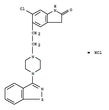 2H-Indol-2-one,5-[2-[4-(1,2-benzisothiazol-3-yl)-1-piperazinyl]ethyl]-6-chloro-1,3-dihydro-,hydrochloride(1:1)