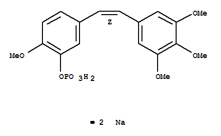 Fosbretabulin(CombretastatinA4Phosphate(CA4P))Disodium;Phenol,2-methoxy-5-[(1Z)-2-(3,4,5-trimethoxyphenyl)ethenyl]-,1-(dihydrogenphosphate),sodiumsalt(1:2)