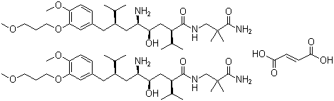 AliskirenHemifumarate;(2S,4S,5S,7S)-7-(4-methoxy-3-(3-methoxypropoxy)benzyl)-5-amino-N-(3-amino-2,2-dimethyl-3-oxopropyl)-4-hydroxy-2-isopropyl-8-methylnonanamidehemifumarate