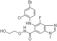 Selumetinib(AZD6244);ARRY-142886;6-(4-bromo-2-chlorophenylamino)-7-fluoro-N-(2-hydroxyethoxy)-3-methyl-3H-benzo[d]imidazole-5-carboxamide