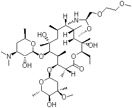 Dirithromycin;LY-237216;ASE136;4,16-Dioxa-14-azabicyclo[11.3.1]heptadecan-5-one,7-[(2,6-dideoxy-3-C-methyl-3-O-methyl-α-L-ribo-hexopyranosyl)oxy]-3-ethyl-2,10-dihydroxy-15-[(2-methoxyethoxy)methyl]-2