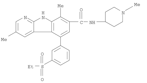 TAK-901;5-(3-(ethylsulfonyl)phenyl)-3,8-dimethyl-N-(1-methylpiperidin-4-yl)-9H-pyrido[2,3-b]indole-7-carboxamide