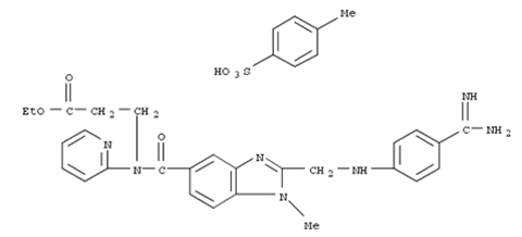 N-[[2-[[[4-(Aminoiminomethyl)phenyl]amino]methyl]-1-methyl-1H-benzimidazol-5-yl]arbonyl]-N-2-pyridinyl-beta-alanineethylester4-methylbenzenesulfona