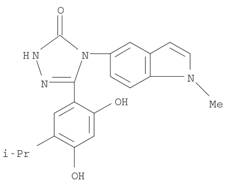 Ganetespib(STA-9090);5-(2,4-dihydroxy-5-isopropylphenyl)-4-(1-methyl-1H-indol-5-yl)-2H-1,2,4-triazol-3(4H)-one