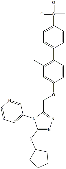 NMS-873;Pyridine,3-[3-(cyclopentylthio)-5-[[[2-methyl-4'-(methylsulfonyl)[1,1'-biphenyl]-4-yl]oxy]methyl]-4H-1,2,4-triazol-4-yl]-