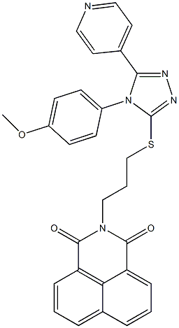 WIKI4;2-[3-[[4-(4-Methoxyphenyl)-5-(4-pyridinyl)-4H-1,2,4-triazol-3-yl]thio]propyl]-1H-benz[de]isoquinoline-1,3(2H)-dione