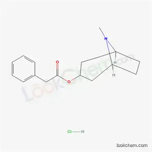 Molecular Structure of 3087-02-3 (8-methyl-8-azabicyclo[3.2.1]oct-3-yl phenylacetate hydrochloride (1:1))