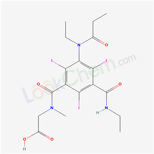 35245-15-9,N-{3-(ethylcarbamoyl)-5-[ethyl(propanoyl)amino]-2,4,6-triiodobenzoyl}-N-methylglycine,