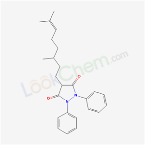 37606-76-1,4-(3,7-dimethyloct-6-en-1-yl)-1,2-diphenylpyrazolidine-3,5-dione,