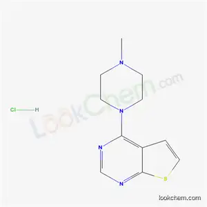 Molecular Structure of 37724-47-3 (4-(4-methylpiperazin-1-yl)thieno[2,3-d]pyrimidine hydrochloride (1:1))