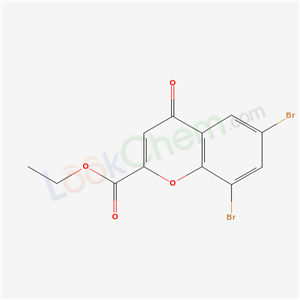 38322-71-3,ethyl 6,8-dibromo-4-oxo-chromene-2-carboxylate,ethyl 6,8-dibromo-4-oxo-4h-chromene-2-carboxylate;6.8-Dibrom-chromon-carbonsaeure-(2)-aethylester;4H-1-Benzopyran-2-carboxylic acid,6,8-dibromo-4-oxo-,ethyl ester;6,8-dibromo-4-oxo-4H-chromene-2-carboxylic acid ethyl ester;ETHYL 6,8-DIBROMO-4-OXO-CHROMENE-2-CARBOXYLATE;Ethyl 6,8-dibromo-4-oxo-4H-1-benzopyran-2-carboxylate;