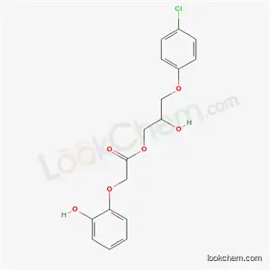 Molecular Structure of 39719-58-9 (3-(4-chlorophenoxy)-2-hydroxypropyl (2-hydroxyphenoxy)acetate)