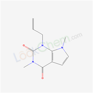 39930-52-4,1-Allyl-3,7-dimethyl-1H-pyrrolo[2,3-d]pyrimidine-2,4(3H,7H)-dione,3,7-dimethyl-1-(prop-2-en-1-yl)-1h-pyrrolo[2,3-d]pyrimidine-2,4(3h,7h)-dione;1H-Pyrrolo(2,3-d)pyrimidine-2,4(3H,7H)-dione,1-allyl-3,7-dimethyl;1H-Pyrrolo(2,3-d)pyrimidine-2,4(3H,7H)-dione,3,7-dimethyl-1-(2-propenyl);1-Allyl-3,7-dimethyl-1H-pyrrolo(2,3-d)pyrimidine-2,4(3H,7H)-dione;1-allyl-3,7-dimethyl-1,7-dihydro-pyrrolo[2,3-d]pyrimidine-2,4-dione;