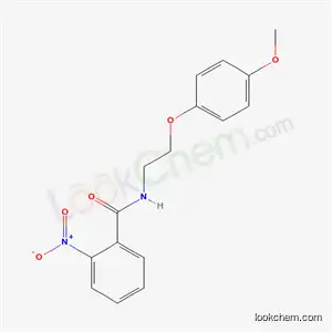 Molecular Structure of 5601-71-8 (N-[2-(4-methoxyphenoxy)ethyl]-2-nitrobenzamide)