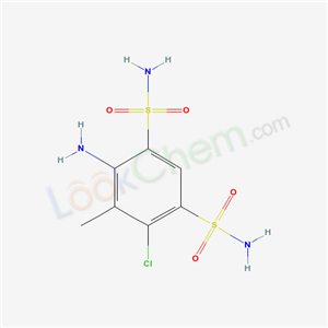 54295-77-1,4-amino-6-chloro-5-methylbenzene-1,3-disulfonamide,