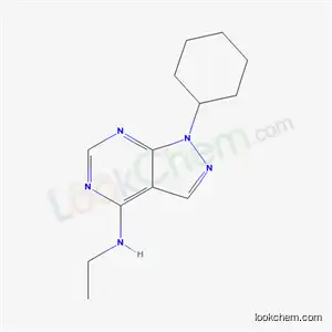 Molecular Structure of 21254-05-7 (1-cyclohexyl-N-ethyl-1H-pyrazolo[3,4-d]pyrimidin-4-amine)