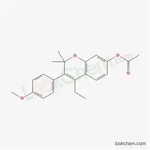 Molecular Structure of 5218-92-8 (4-ethyl-3-(4-methoxyphenyl)-2,2-dimethyl-2H-chromen-7-yl acetate)