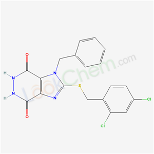 3434-13-7,1-benzyl-2-[(2,4-dichlorobenzyl)sulfanyl]-5,6-dihydro-1H-imidazo[4,5-d]pyridazine-4,7-dione,